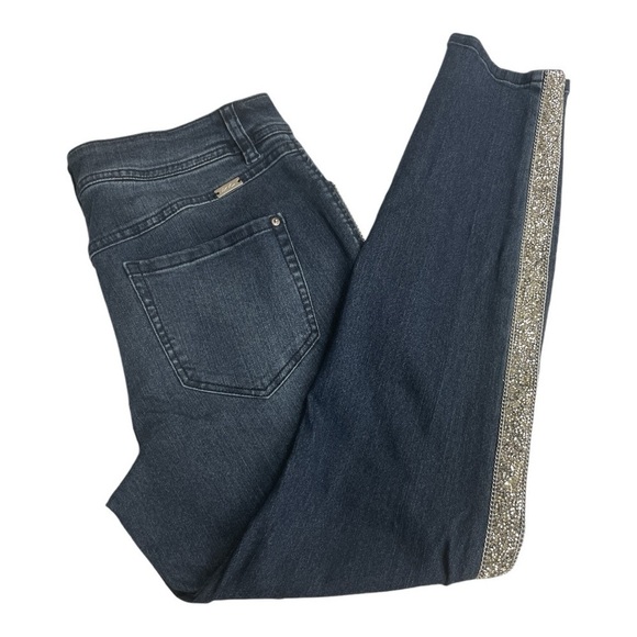 Inc Denim Embellished Skinny Leg, Petite Fit  Jeans Size 10P Glitter Sparkles - Picture 1 of 10